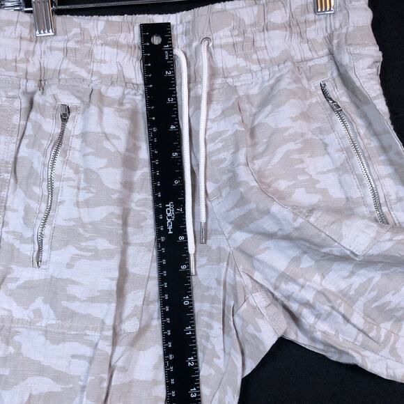 Athleta Womens Pants Tan Cream Camouflage Petite Cabo Tide Linen Jogger 2P - Picture 8 of 12